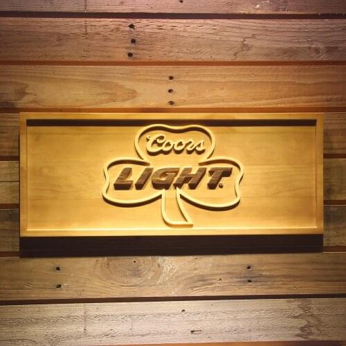 Coors Light Shamrock Beer 3D Wooden Bar Signs