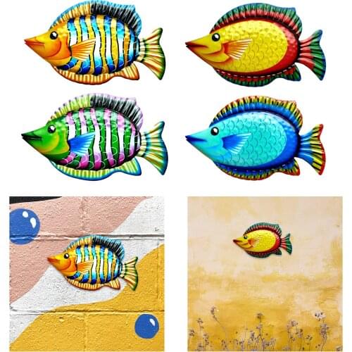 Garden Decor Bedroom Ornament ing Home Wall Art Bathroom Sculpture Metal Fish Patio Living Room Crafts Balcony Wall Mount