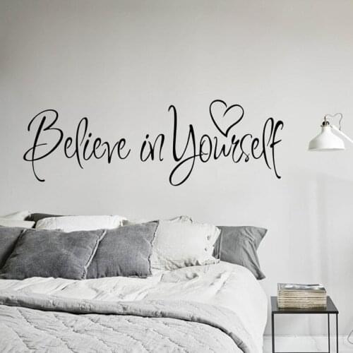 Phrase "Believe in Yourself" Childrens Room Living Room Wall Sticker Removable Waterproof Wallpaper Decoration
