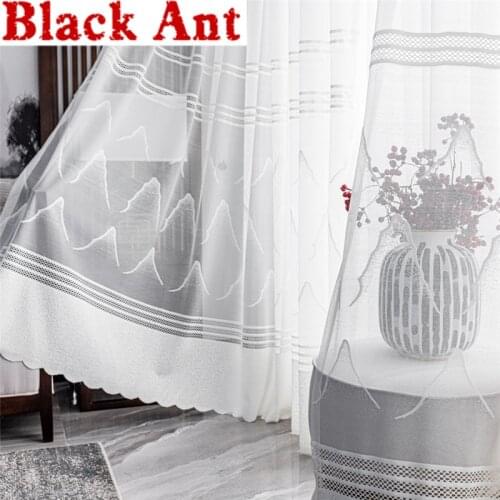 Chinese Style Tulle Curtain For Living Room Window Screen Printed Landscape Bedroom Kitchen Drape Panel Custom Made X-WP452