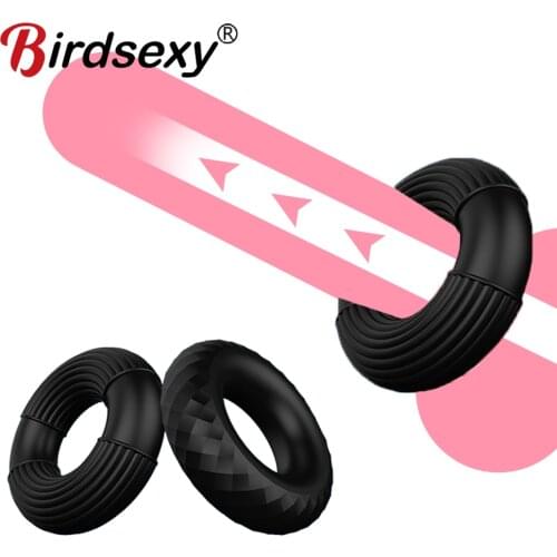 Male Silicone Penis Rings Scrotum Bind Delay Ejaculation Cock Ring Sexy Erection Rings Couple Lover Sex Shop Sex Toys For Men