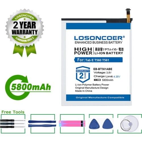 LOSONCOER Battery 5800mAh EB-BT561ABA EB-BT561ABE Battery for Samsung GALAXY Tab E 9.6 T560 T561 SM-T560 SM-T567V