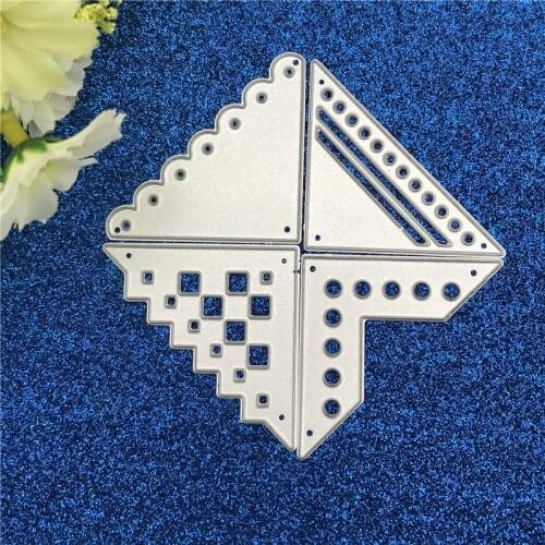 Metal Cutting Dies Lace Angle Corner Set Stencil Scrapbooking Photo Album Card Paper Embossing Craft DIY
