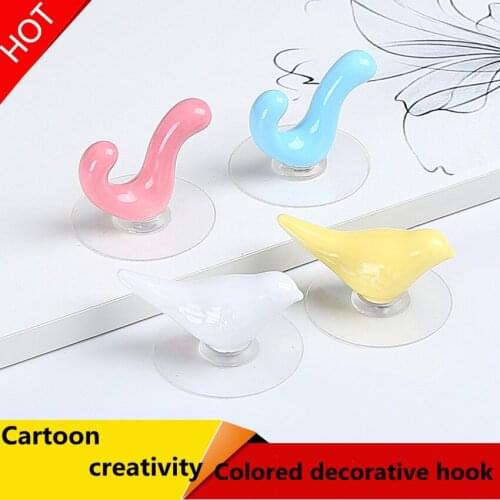 Fashion Cartoon creativity children room wardrobe small decoration hook color ceramic bird yellow pink blue white drawer knob