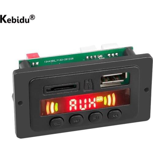 12V 18V Bluetooth 5.0 MP3 Player Decoder Board Lossless Format Music Decoder Car FM Radio Module Support FM TF USB Recorder