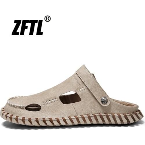 ZFTL Mens Sandals Genuine Leather 2021 New Summer Cowhide outdoor mens thick-soled two-wear sandals Beach shoes Sports Sandals