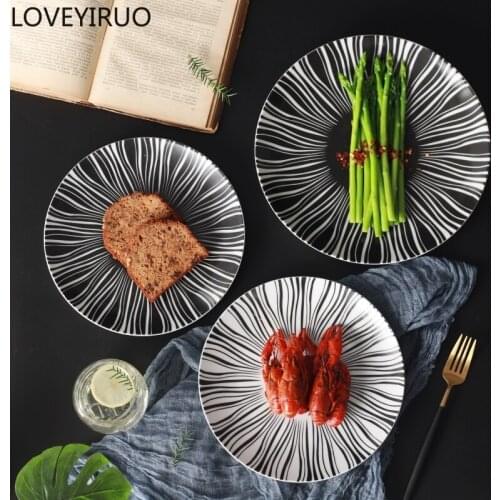 LOVEYIRUO Ceramic tableware set dim sum snack western food plate living room decoration afternoon tea plate set household goods