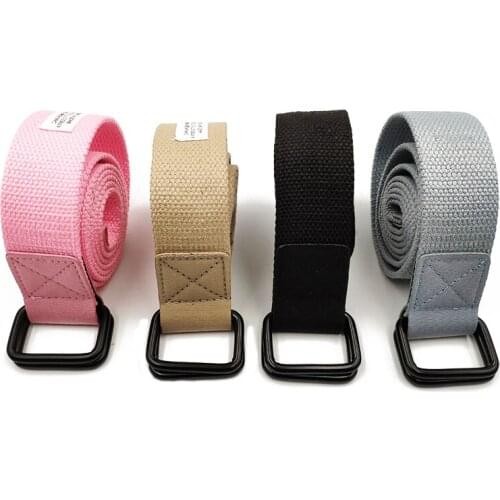 New Fashion Women Thick Canvas Belt Young Students Double Ring Buckle Solid Color Jeans Waisbelt Unisex Simple Casual Women Belt