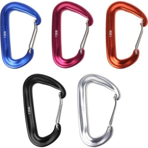 OOTDTY 7075 Aviation Aluminum D Shape Carabiner 12KN Hammock Safety Buckle Rock Climbing Yoga Hang Buckle Climbing Carabiner