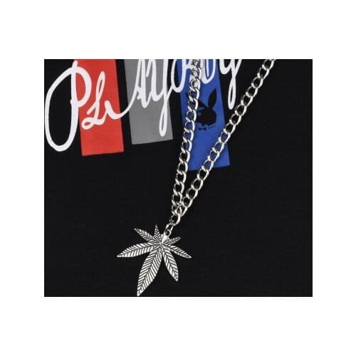 Dotifi Stainless Steel Necklace Men Mens Maple Leaf Necklace Pendant Necklace Engagement Jewelry