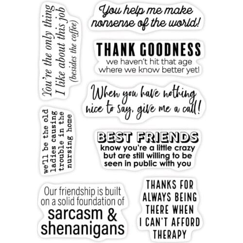 Sassy Best Friends Transparent Clear Silicone Stamp Seal for DIY scrapbooking photo album Decorative clear stamps