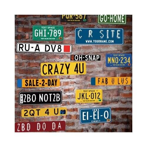 Retro License Plate Photo Wall Stickers Individual Creativity Nostalgia Stamps European Style Art Shop Wall Papers Home Decor