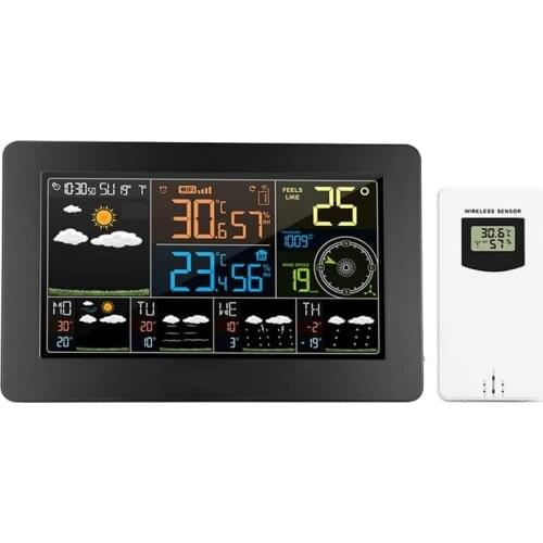 WiFi Weather Station APP Control Smart Weather Monitor Indoor Outdoor Temperature Humidity Wind Speed Functions