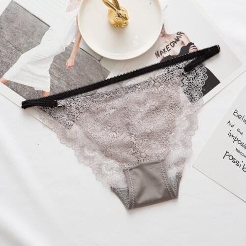 Sexy Lace Panties Woman Lingerie Low Waist Good Quality Briefs Female Low-waist Underpants Adjustable Ribbon Briefs M-XL