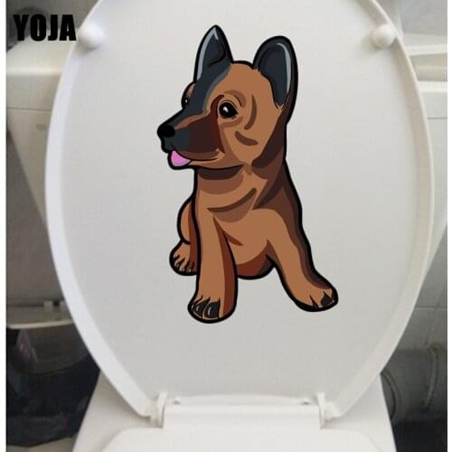 YOJA 13.1*21.4CM Little Dog Wall Decal BedRoom Home Decor Toilet Sticker Creative CartoonT3-0738