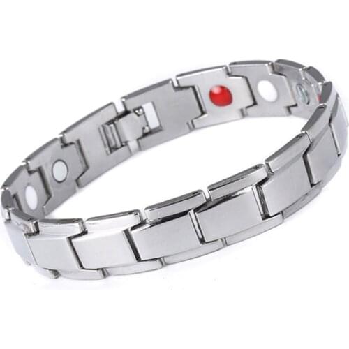 Health Care Twisted Healthy Magnetic Bracelet Power Therapy Women Men Magnetic Hematite Titanium Steel Bracelet Detachable