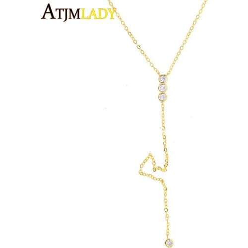 Collier Rushed Real Collares Maxi Necklace Fashion Color Chain Jewelry Tennis Cz Long Aaa Women Ladies Lariat Y Necklace
