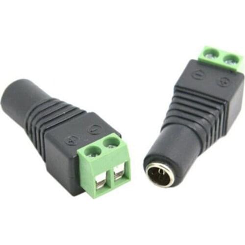 10pcs 5.5mm x 2.1mm Female Male DC Power Plug Adapter for 5050 2835 5060 Single Color LED Strip and CCTV Cameras