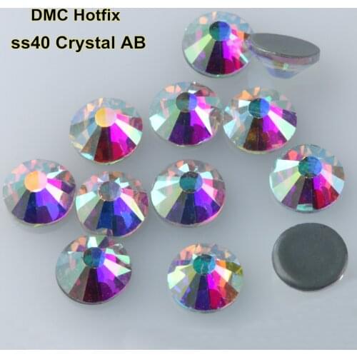 144pcs/Lot, Hot Fix Rhinestones ss40 (7.9-8.1mm) High Quality DMC Crystal ab Iron on Crystals