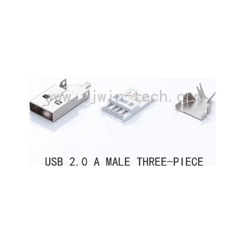 200SETS USB 2.0 AM Type Male THREE-PIECE DIY Mini USB Connector Soldering Micro USB Jack 3IN1