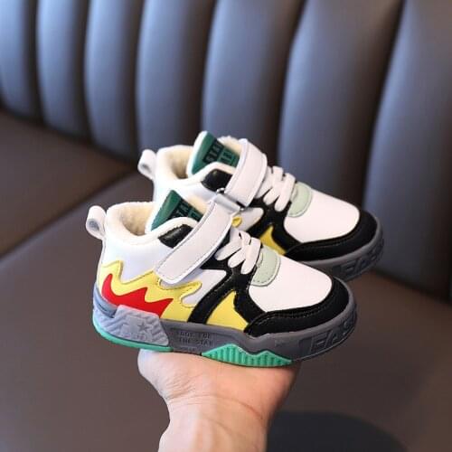 2021 toddler Childrens Boot Kids Shoes Boys Flock Leather Boots Girls Sneaker Fashion Winter Thick Plush Lined Warm Fringe Boot