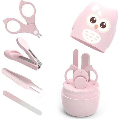 4 in 1 Baby Nail Clipper Kit Baby Manicure Set with Cute Owl Case for Newborn Infant Toddler Kids Portable Cute Design Clipper
