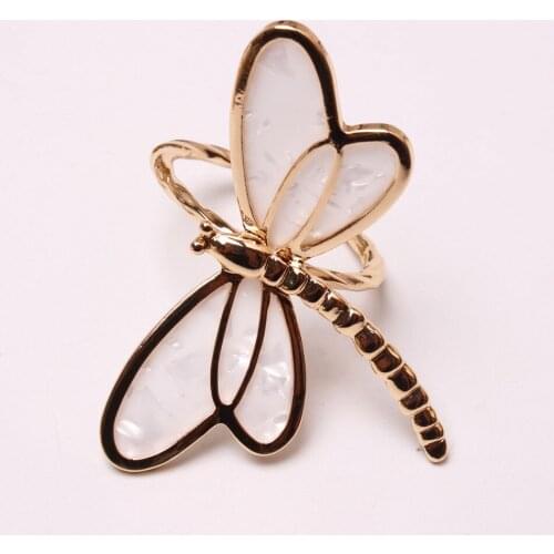 6PCS Table Accessories Special Lovable Metal Napkin Rings for Weddings Party Decoration Napkin Holder Insect Shell Napkin Ring