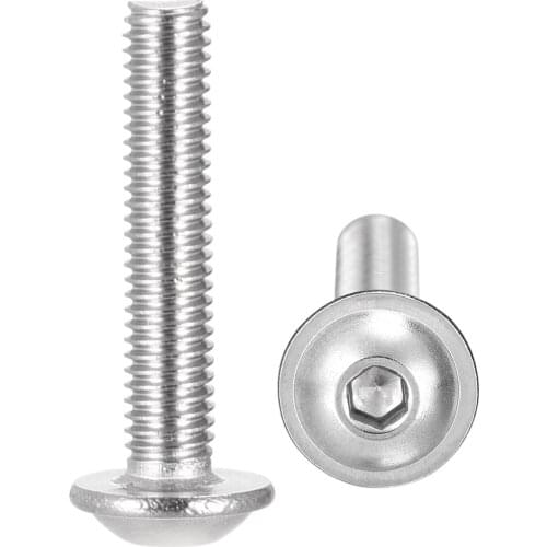 Uxcell M3x16mm 304 Stainless Steel Flanged Button Head Socket Cap Screws 100 Pcs