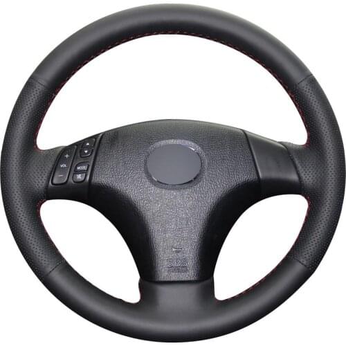 DIY Non-slip Durable Black Natural Leather Car Steering Wheel Cover For Mazda 3 Axela 2003 -2009 Mazda 5 2004 -2010 Mazda 6 Aten