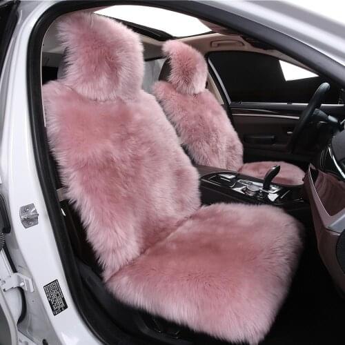 Long wool Sheepskin fur Car Seat Covers, Universal Size Car Seat Cushion, Seat Pad for Adult Man Women, 1 Piece Seat