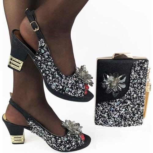 Doershow beautiful Italian Matching Shoes And Bag Set African Style Ladies Shoes And Bag To Match For Wedding Dress!HDA1-10
