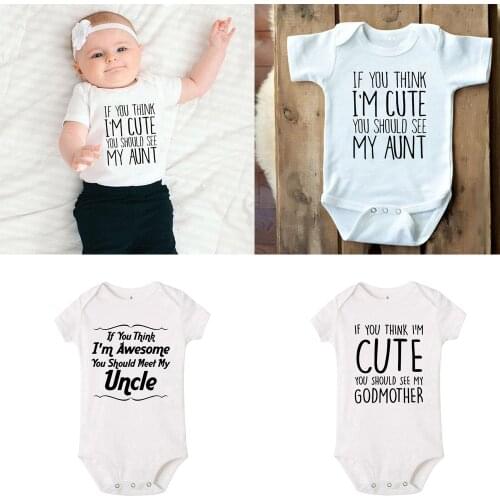 If You Think I'M Cute You Should See My Aunt Infant Newborn Ropa Funny Baby Shower Gift Gender Reveal Cute Clothes
