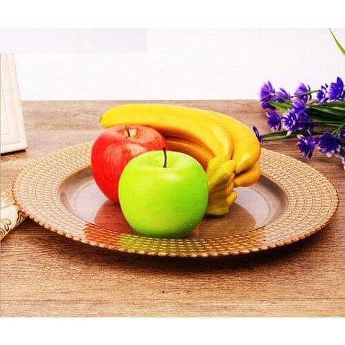 Electroplated glass plate color round glass tableware pad