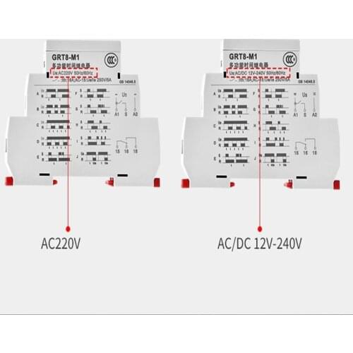 GRT8-M1 GRT8-M2 time relay 220v48v24v12v small adjustable AC / DC 12-240v delay switch controller