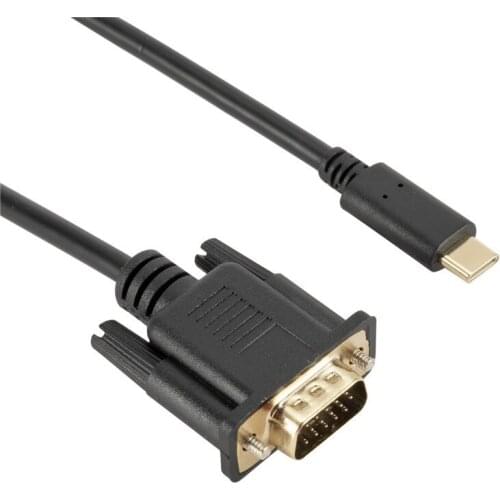 USB C To VGA Cable 1080P Type C To VGA Converter Adapter Cable For MacBook Laptop External Video Projector USB Type C Interface