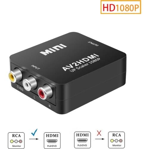 Kebidu Full HD 1080P RCA AV Male to Female Converter Mini Composite CVBS to AV to HDMI-compatible Audio Converter High Quality