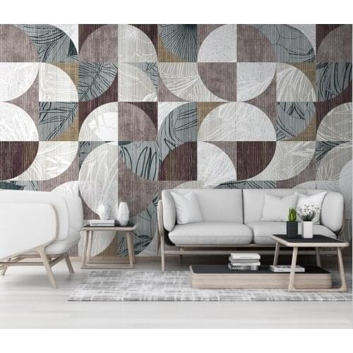Custom Any size mural Nordic modern plant flower geometric retro TV background wall wall papers home decor