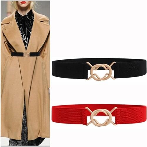 Elastic Waistbands For Women Fashion Gold Buckle Stretch Cummerbunds Dress Party Wedding Sexy Decorate Girl Lady Coat Waist Seal