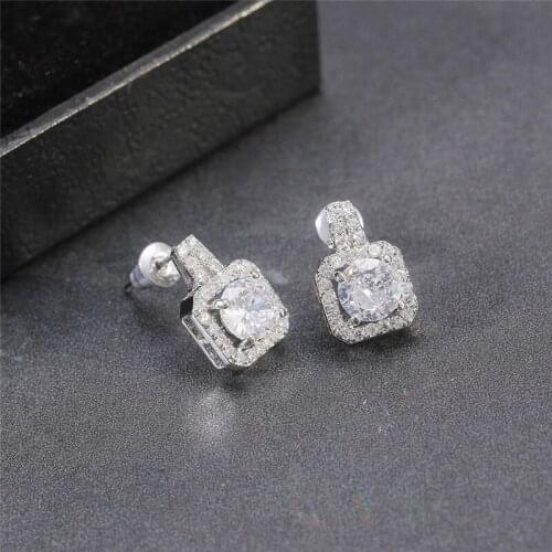 Modyle Classic Square Shape Women Drop Earring Full Paved CZ Zircon Stone Luxury Female Wedding Earring Jewelry New