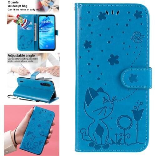 Cute PU Leather Flip Wallet Phone Cover For para Xiaomi A3 Marble TPU Cases Phone Cover sFor Phone ajax Xiaomi CC9E CC 9E Capa