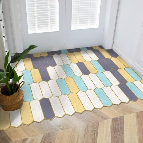 Nordic ins fish scale geometry Entrance hall carpet PVC wire loop mat INS Door mat Living room floor mat bathroom non-slip rug