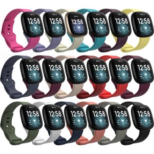 Replacement Silicone Rubber Band Strap Wristband Bracelet For Fitbit Versa 3/ Sense Smart Watch S/L Size