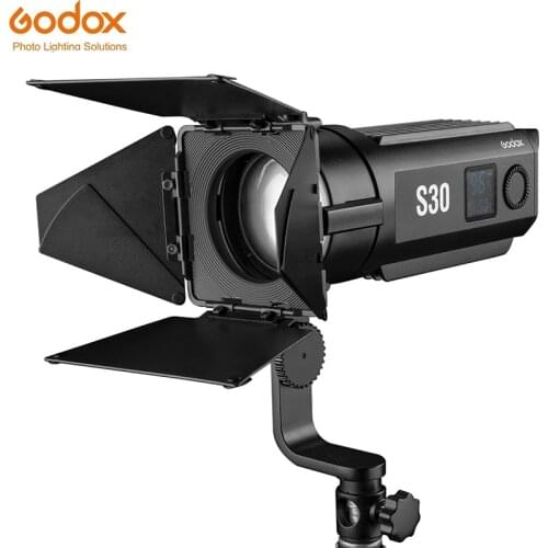 Godox S30 30Ws LED Photography Continuous adjustable Light With Barn Door For Studio Professional Photography