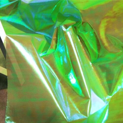 Reflective polyester Cloth Fluorescent Green DIY Skirt Stage Clothes background Decor Bag Waterproof Designer Fabric 50x100cm