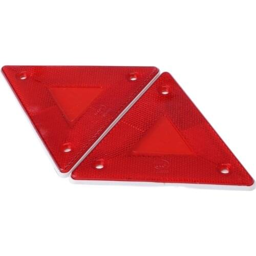 652F 2 Pcs Triangle Warning Reflector Alerts Safety Plate Rear Light Trailer Fire Car