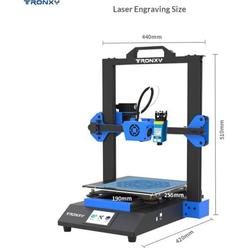 Tronxy XY-3 SE Single / Dual Extruder / Laser Engraving 3D Printer Fast Assembly Double Z Motor Glass Plate 255*255 printer