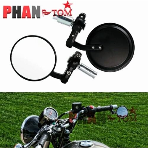 22mm Universal Motorcycle Mirror Aluminum Black Handle Bar End Rearview Side Mirrors Motor Accessories