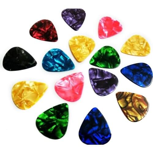 10pcs/Set Random Colors Guitar Picks Plectrum Celluloid Electric Smooth Guitar Pick Bass Acoustic Guitar Accessories