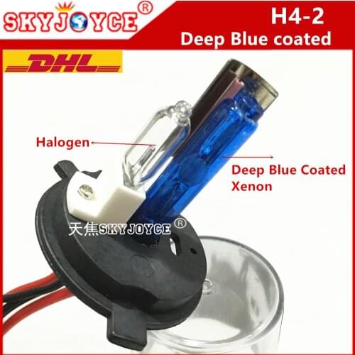 10XDHL Free LIGHT hid bulb 35W H4-2 dark blue coated H4L deep blue yellow pink purple H4-2 4300K 5000K 6000K 3000K LIGHT hid H4