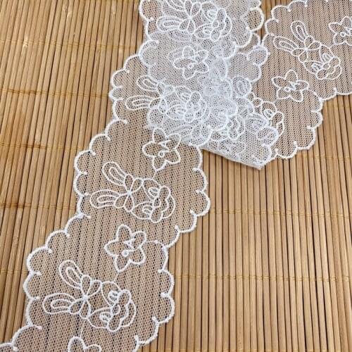 14Yard/Lot Black White Rabbit Mesh Embroidery Lace Trim 6.7CM DIY Necklace Handmade Jewelry Lolita Clothing Sewing Accessories